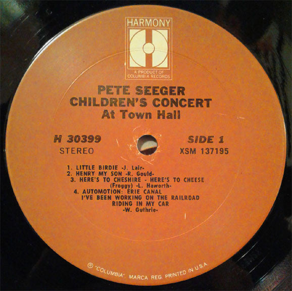 Pete Seeger : Children's Concert At Town Hall (LP, Album, RE)