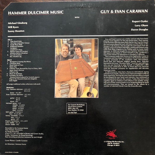Evan Carawan And Guy Carawan : Appalchian & Irish Tunes On Hammer Dulcimer (LP)