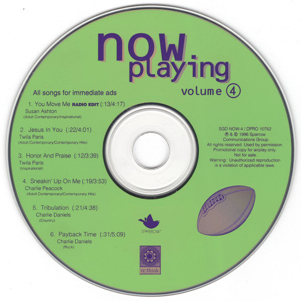 Various : Now Playing Volume 4 (CD, Comp, Promo)