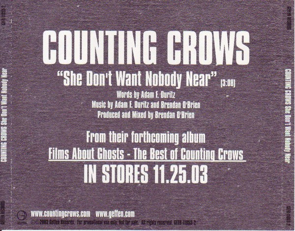 Counting Crows : She Don't Want Nobody Near (CD, Single, Promo)