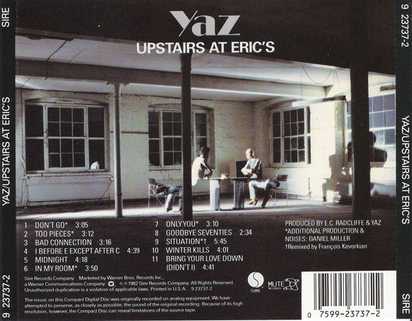 Yaz* : Upstairs At Eric's (CD, Album, RE, SRC)