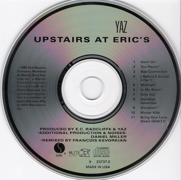 Yaz* : Upstairs At Eric's (CD, Album, RE, SRC)