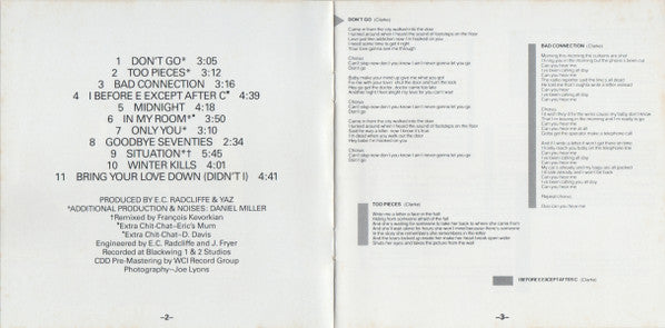 Yaz* : Upstairs At Eric's (CD, Album, RE, SRC)