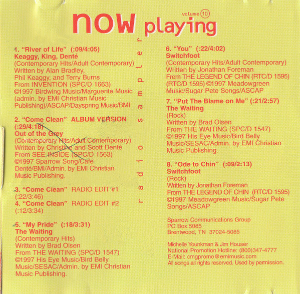 Various : Now Playing Volume 10 (CD, Comp, Promo)