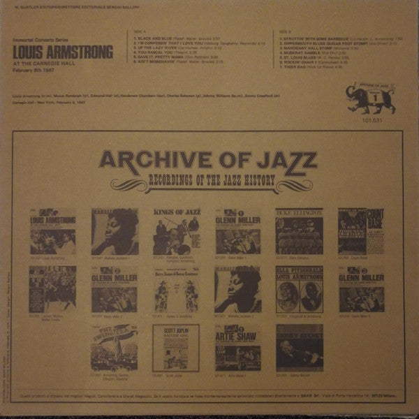Louis Armstrong : At The Carnegie Hall (LP, Album)
