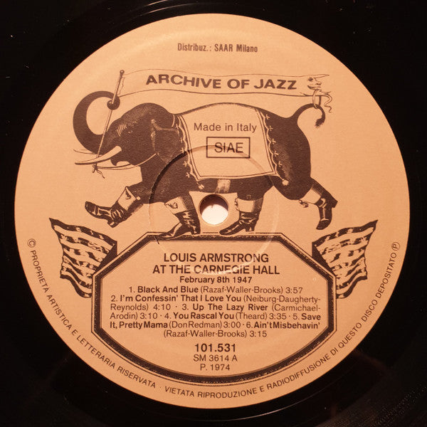 Louis Armstrong : At The Carnegie Hall (LP, Album)