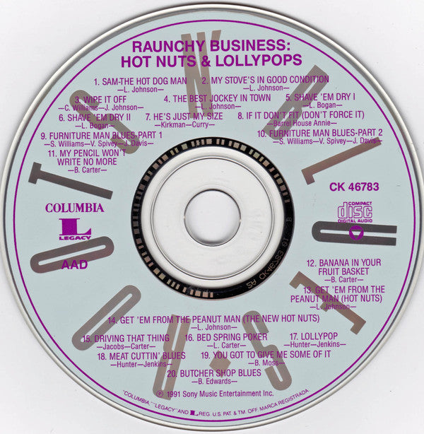 Various : Raunchy Business: Hot Nuts & Lollypops (CD, Comp)