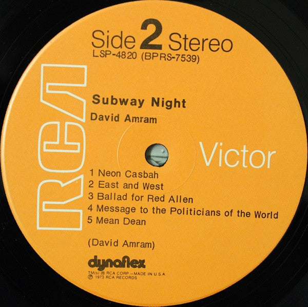 David Amram : Subway Night (LP, Album, Ind)