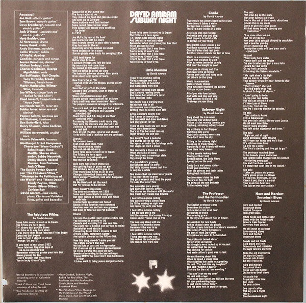 David Amram : Subway Night (LP, Album, Ind)