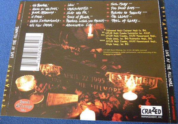 Testament (2) : Live At The Fillmore (CD, Album)