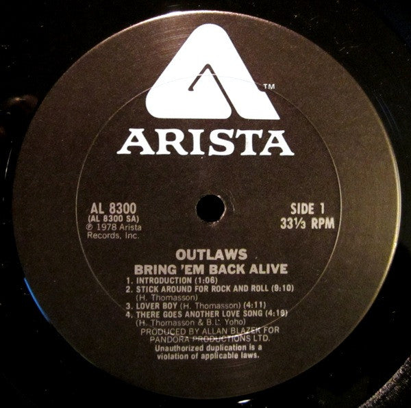 Outlaws : Bring It Back Alive (2xLP, Album, San)