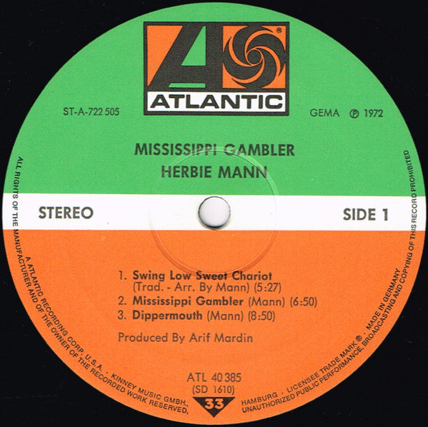 Herbie Mann : Mississippi Gambler (LP, Album)