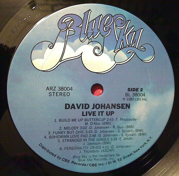 David Johansen : Live It Up (LP, Album, Pit)