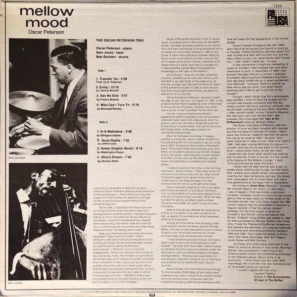Oscar Peterson, The Oscar Peterson Trio : Mellow Mood (LP, Album, Comp)