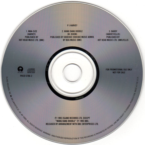 P J Harvey* : Man-Size (CD, Single, Promo)