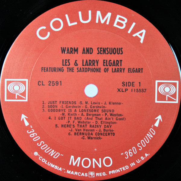 Les & Larry Elgart : Warm And Sensuous (LP, Album, Mono)