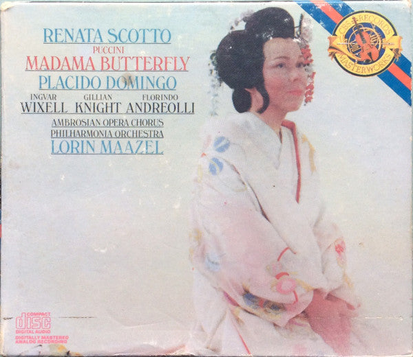 Puccini* - Renata Scotto, Placido Domingo, Ingvar Wixell, Gillian Knight, Florindo Andreolli, The Ambrosian Opera Chorus, Philharmonia Orchestra, Lorin Maazel : Madama Butterfly (2xCD, Album, RE)