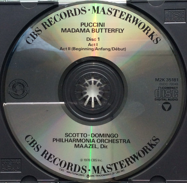 Puccini* - Renata Scotto, Placido Domingo, Ingvar Wixell, Gillian Knight, Florindo Andreolli, The Ambrosian Opera Chorus, Philharmonia Orchestra, Lorin Maazel : Madama Butterfly (2xCD, Album, RE)