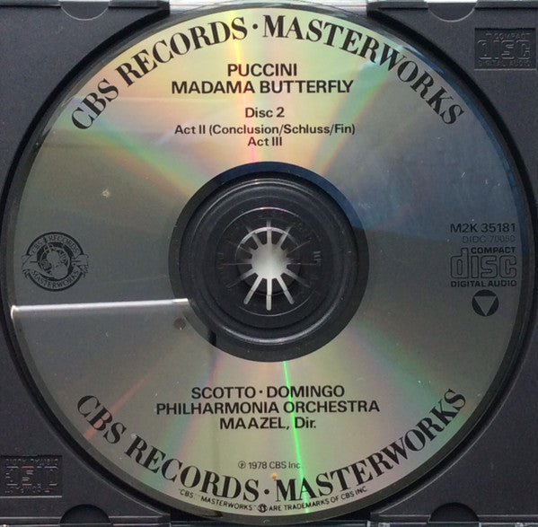 Puccini* - Renata Scotto, Placido Domingo, Ingvar Wixell, Gillian Knight, Florindo Andreolli, The Ambrosian Opera Chorus, Philharmonia Orchestra, Lorin Maazel : Madama Butterfly (2xCD, Album, RE)