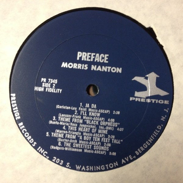 The Morris Nanton Trio : Preface (LP, Album, Mono)