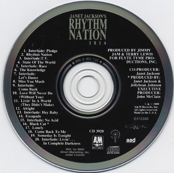 Janet Jackson : Rhythm Nation 1814 (CD, Album, Club, RP, BMG)