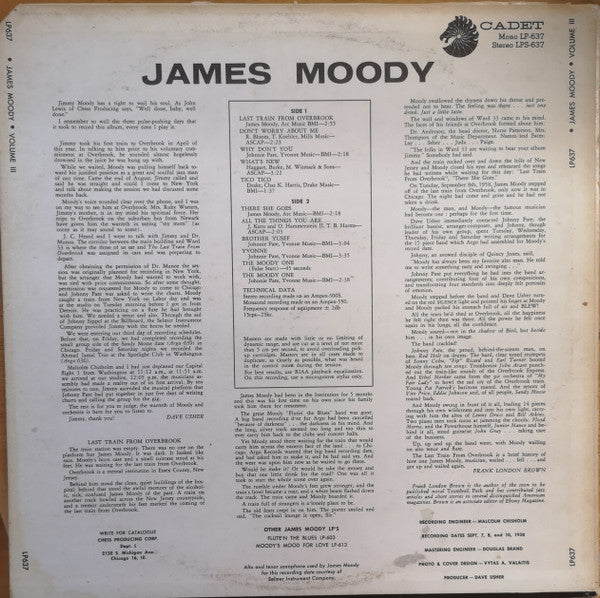 James Moody : Last Train From Overbrook (LP, Album, RE)