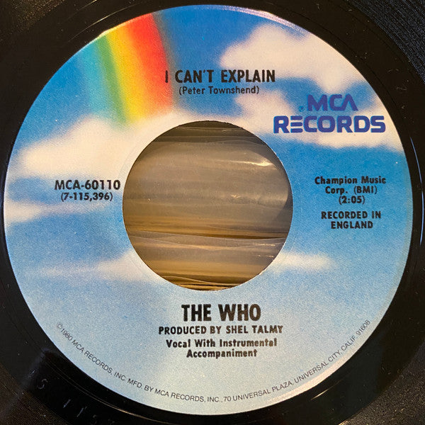 The Who : I Can't Explain (7", Single, RE, Pin)