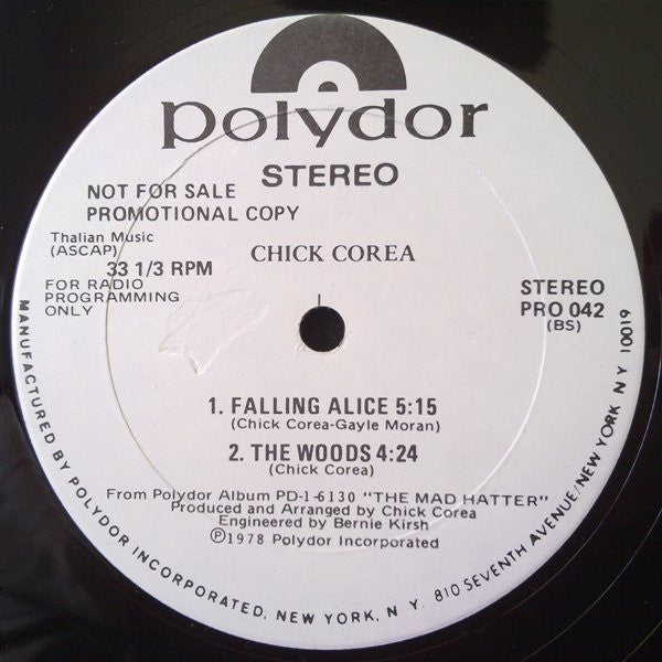 Chick Corea : The Mad Hatter Rhapsody (12", Promo)