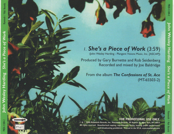 John Wesley Harding : She's A Piece Of Work (CD, Single, Promo)
