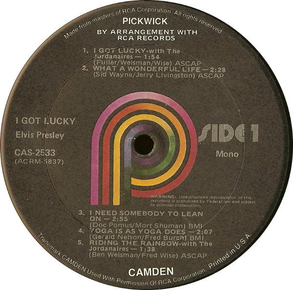 Elvis Presley : I Got Lucky (LP, Comp, Mono, RE)