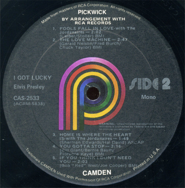 Elvis Presley : I Got Lucky (LP, Comp, Mono, RE)