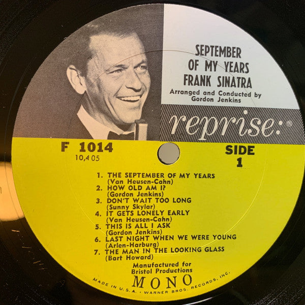 Frank Sinatra : September Of My Years (LP, Album, Mono, San)