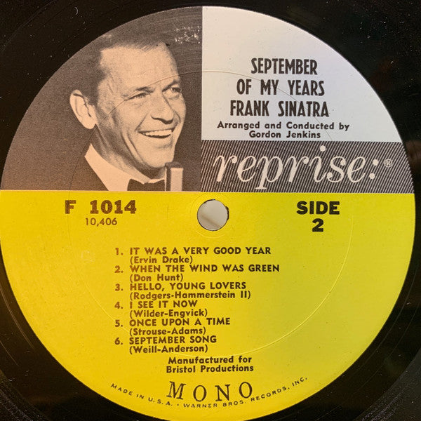 Frank Sinatra : September Of My Years (LP, Album, Mono, San)