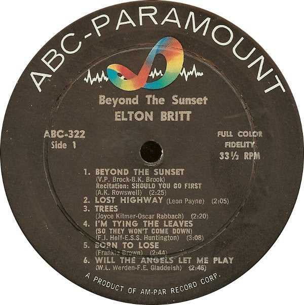 Elton Britt : Beyond The Sunset (LP, Album, Mono)