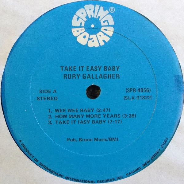 Rory Gallagher : Take It Easy Baby (LP, Album, RE)