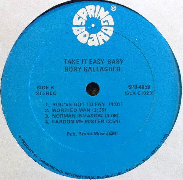 Rory Gallagher : Take It Easy Baby (LP, Album, RE)