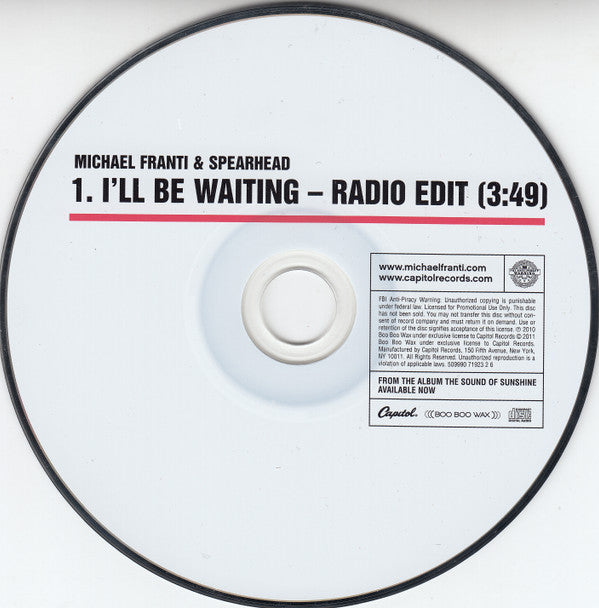 Michael Franti And Spearhead : I'll Be Waiting (CD, Single, Promo)