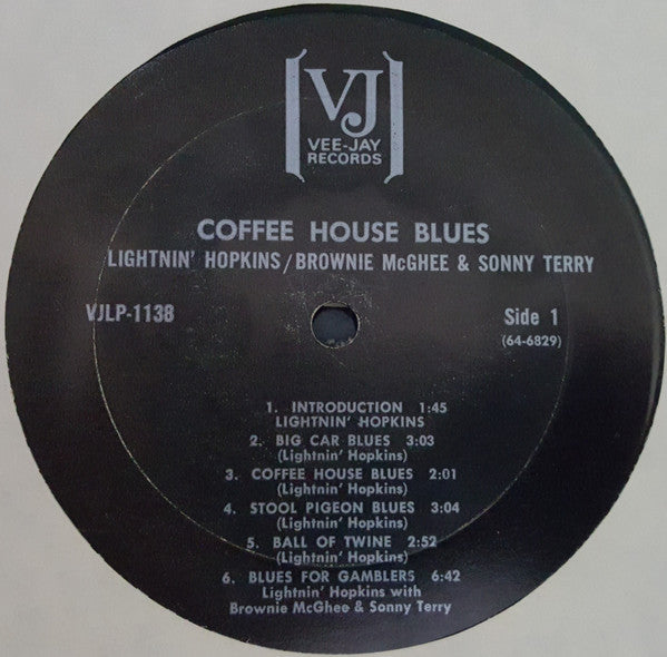 Lightnin' Hopkins / Brownie McGhee & Sonny Terry : Coffee House Blues (LP, Album, RE)