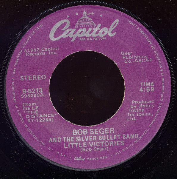 Bob Seger And The Silver Bullet Band : Even Now (7", Single)