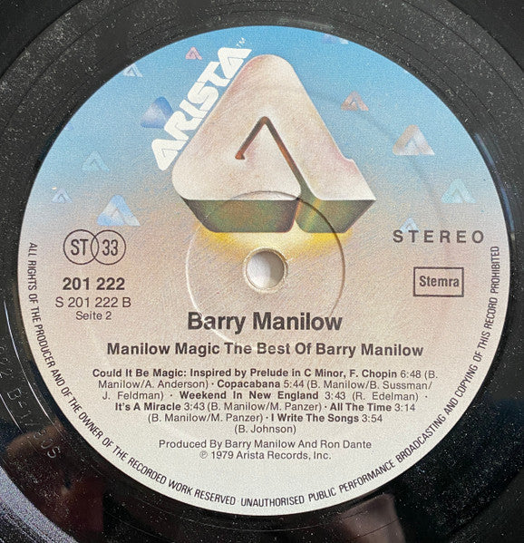 Barry Manilow : Manilow Magic The Best Of Barry Manilow (LP, Comp)