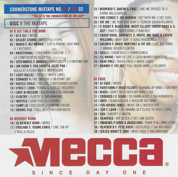 DJ Eque, DJ KSly & DJ Beverly Bond, Various : Cornerstone Mixtape - July 2002 #41 (CD, Mixed, Mixtape, Promo + CD, Comp, Promo)