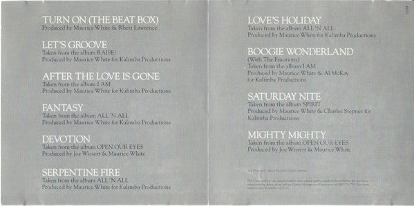 Earth, Wind & Fire : The Best Of Earth Wind & Fire, Vol. II (CD, Comp, RP)