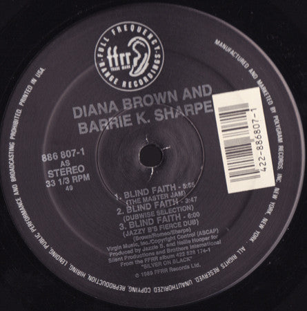Diana Brown & Barrie K Sharpe : Blind Faith (12", Single)