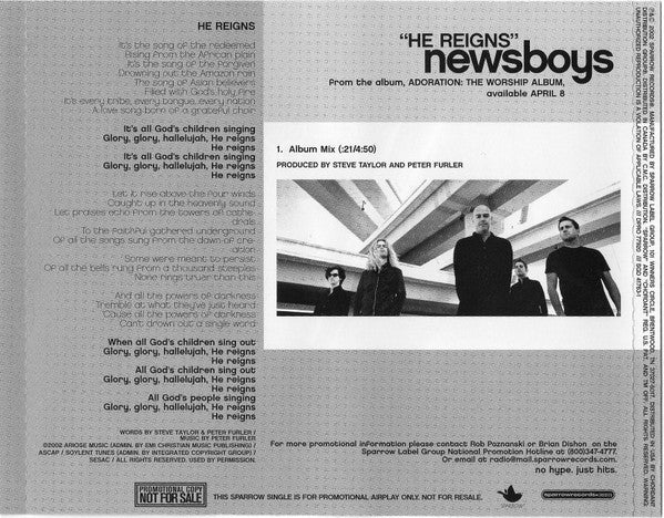 Newsboys : He Reigns (CD, Single, Promo)