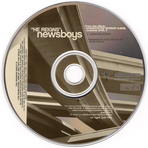 Newsboys : He Reigns (CD, Single, Promo)