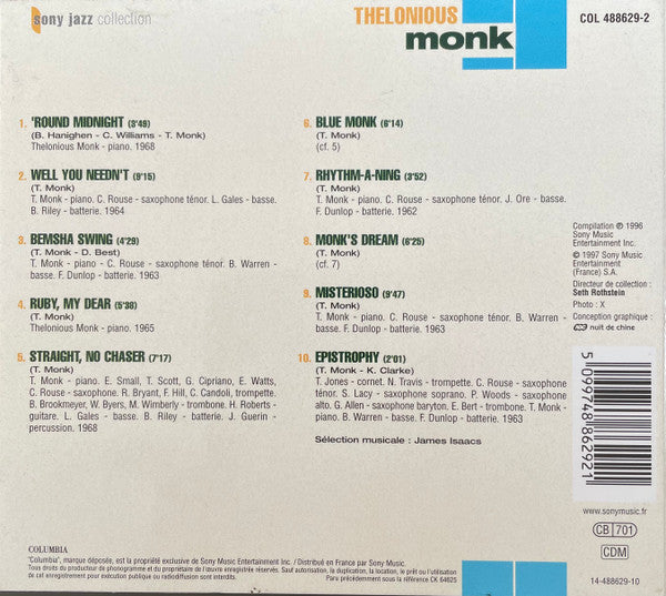 Thelonious Monk : Thelonious Monk (CD, Comp)