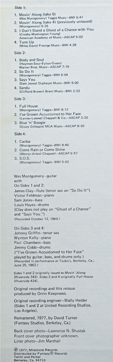 Wes Montgomery : Movin' (LP, Comp, RE)