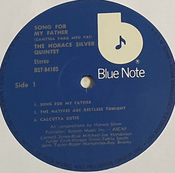 The Horace Silver Quintet : Song For My Father (Cantiga Para Mei Pai) (LP, Album, RE, Whi)