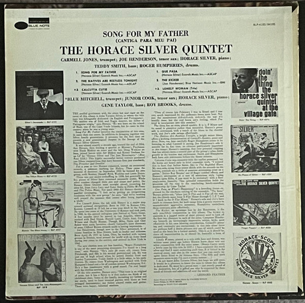 The Horace Silver Quintet : Song For My Father (Cantiga Para Mei Pai) (LP, Album, RE, Whi)