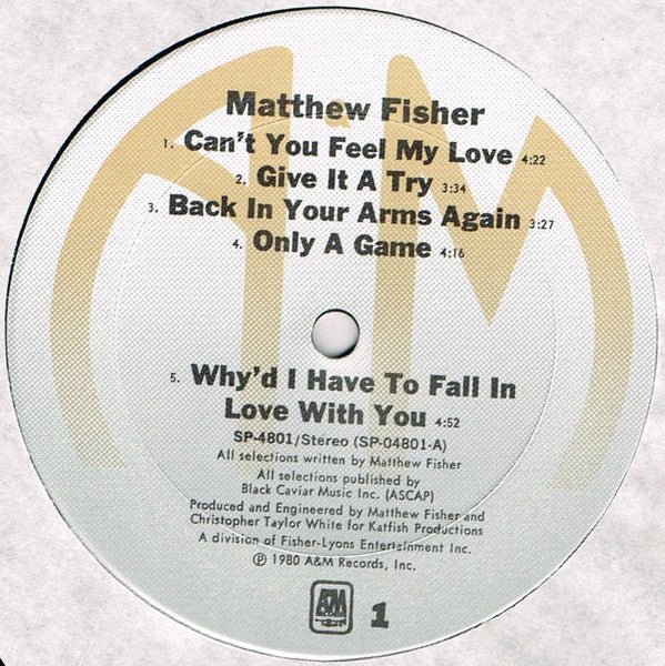 Matthew Fisher : Matthew Fisher (LP, Album, Ter)